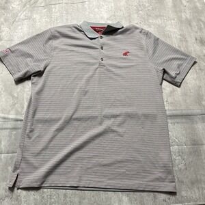 - Tuskwear University of Alabama Polo Shirt Men's Large Gray Striped Sleeve Golf